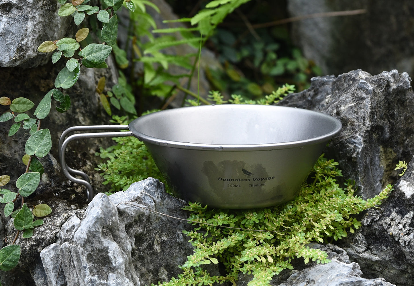 Boundless Voyage Titanium Sierra Cup Set – 300ml & 450ml Ultralight Camping Mug Bowls with Handle for Cooking & Outdoor Use