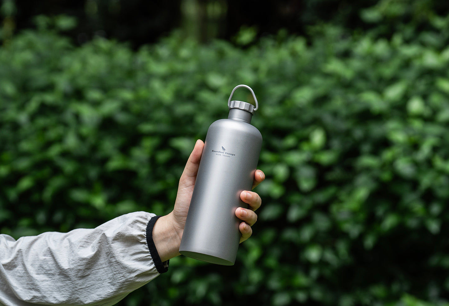Boundless Voyage Titanium Water Bottle 600ml Ultralight Leak-Proof Lid, Durable & Corrosion Resistant, for Hiking, Camping, Travel & Everyday Use