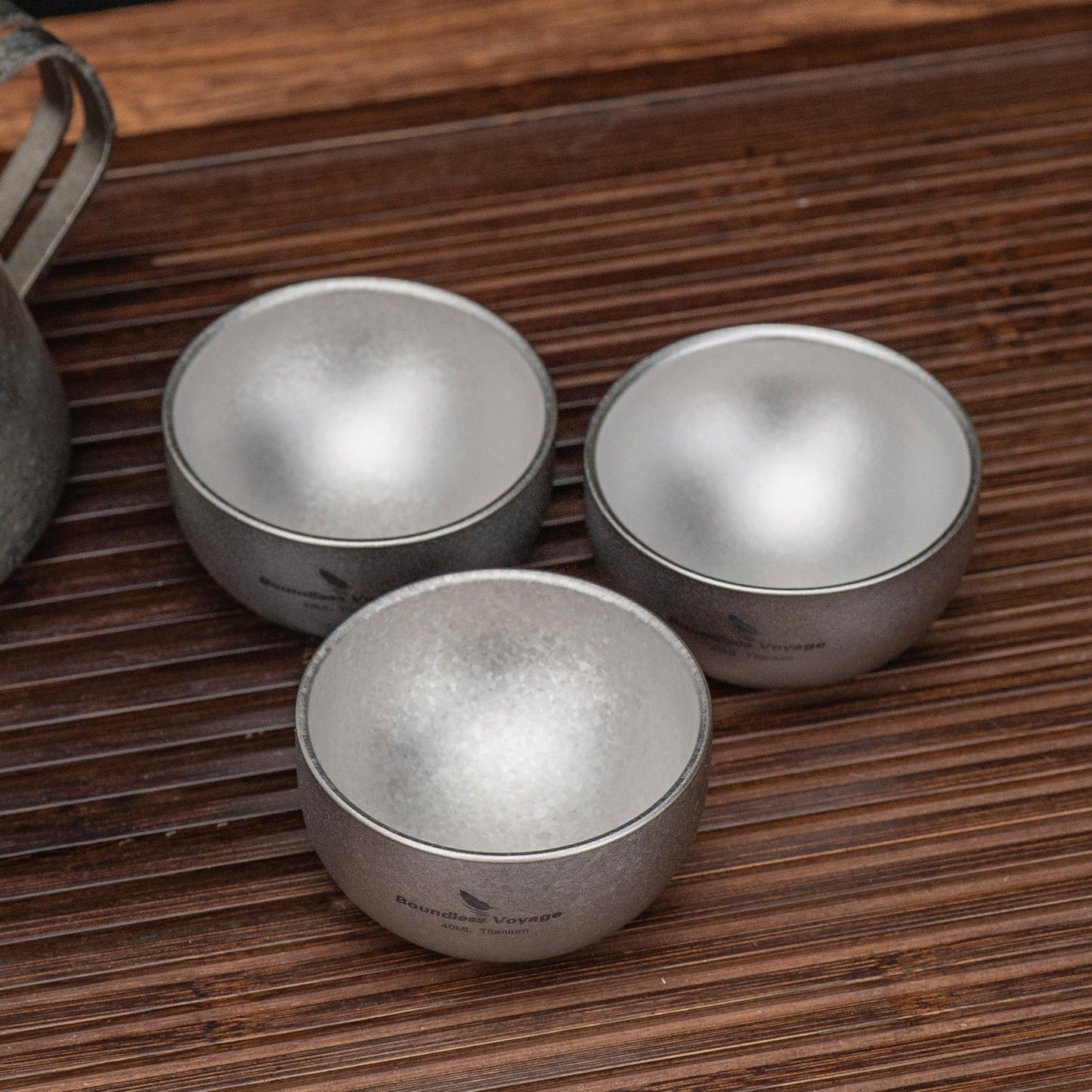 Boundless Voyage 40ml Titanium Double-Walled Sake Cup | 18g Ultralight Mini Tea & Coffee Mug | Anti-Scald Insulated Tasting Cup for Camping