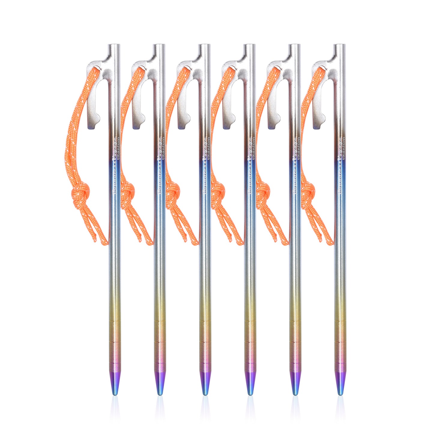 Boundless Voyage Colorful Titanium Alloy Tent Stakes – Ultralight Strong Camping Pegs (20cm / 24cm / 30cm / 35cm / 40cm)