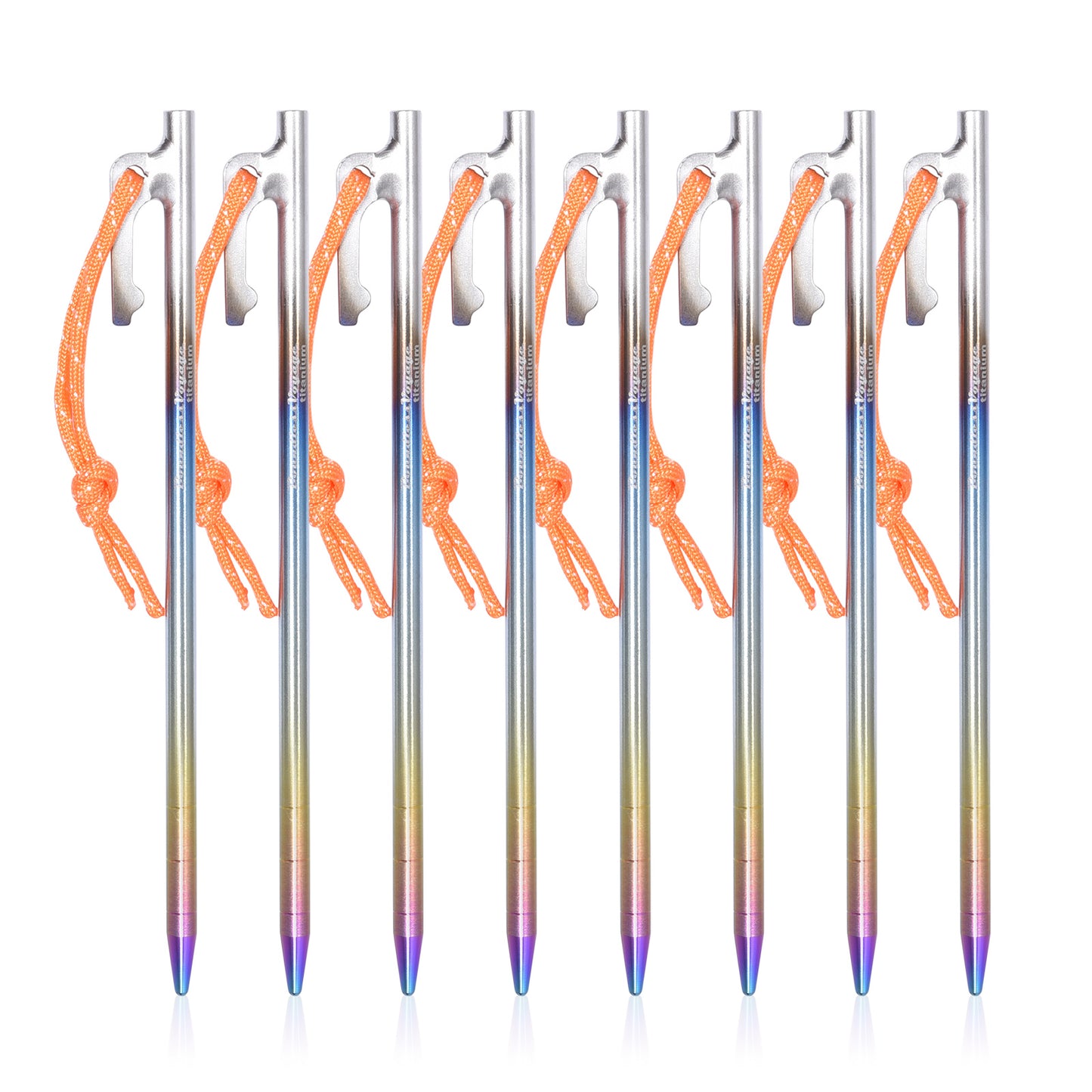 Boundless Voyage Colorful Titanium Alloy Tent Stakes – Ultralight Strong Camping Pegs (20cm / 24cm / 30cm / 35cm / 40cm)