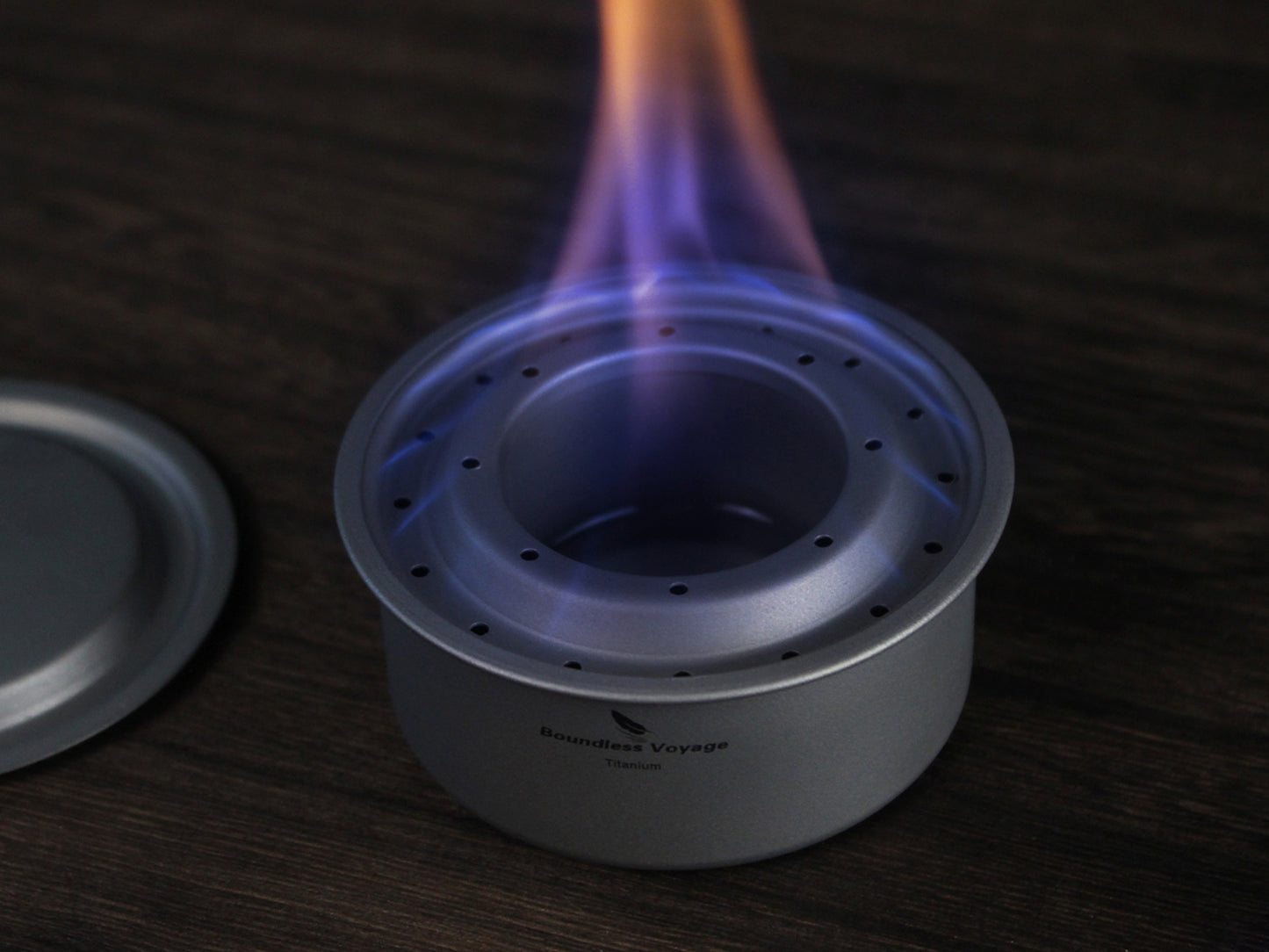 Boundless Voyage Titanium Alcohol Stove with Pot Stand – Ultralight Camping Burner Set for Backpacking, Hiking & Outdoor Cooking