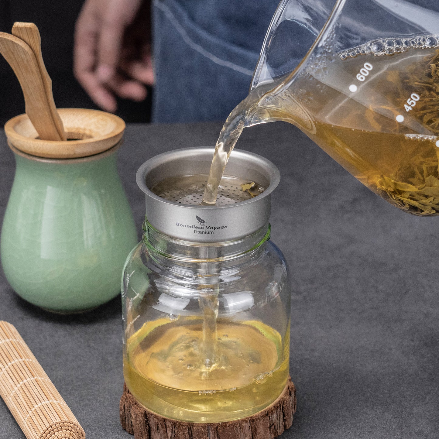 Boundless Voyage Titanium Funnel with Removable Strainer | Multi-Use Food-Grade Kitchen Tool | Mini Liquid, Oil & Powder Filter for Filling Flasks, Bottles & Jars | Ultralight & Rust-Proof