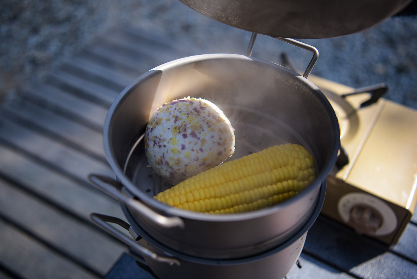 Boundless Voyage Titanium Pot with Steamer 2.2L +1.8L – Ultralight Multifunctional Camping Cookware with Steamer & Lid, TA1 Titanium Outdoor Cooking Kit for Camping, Hiking & Travel