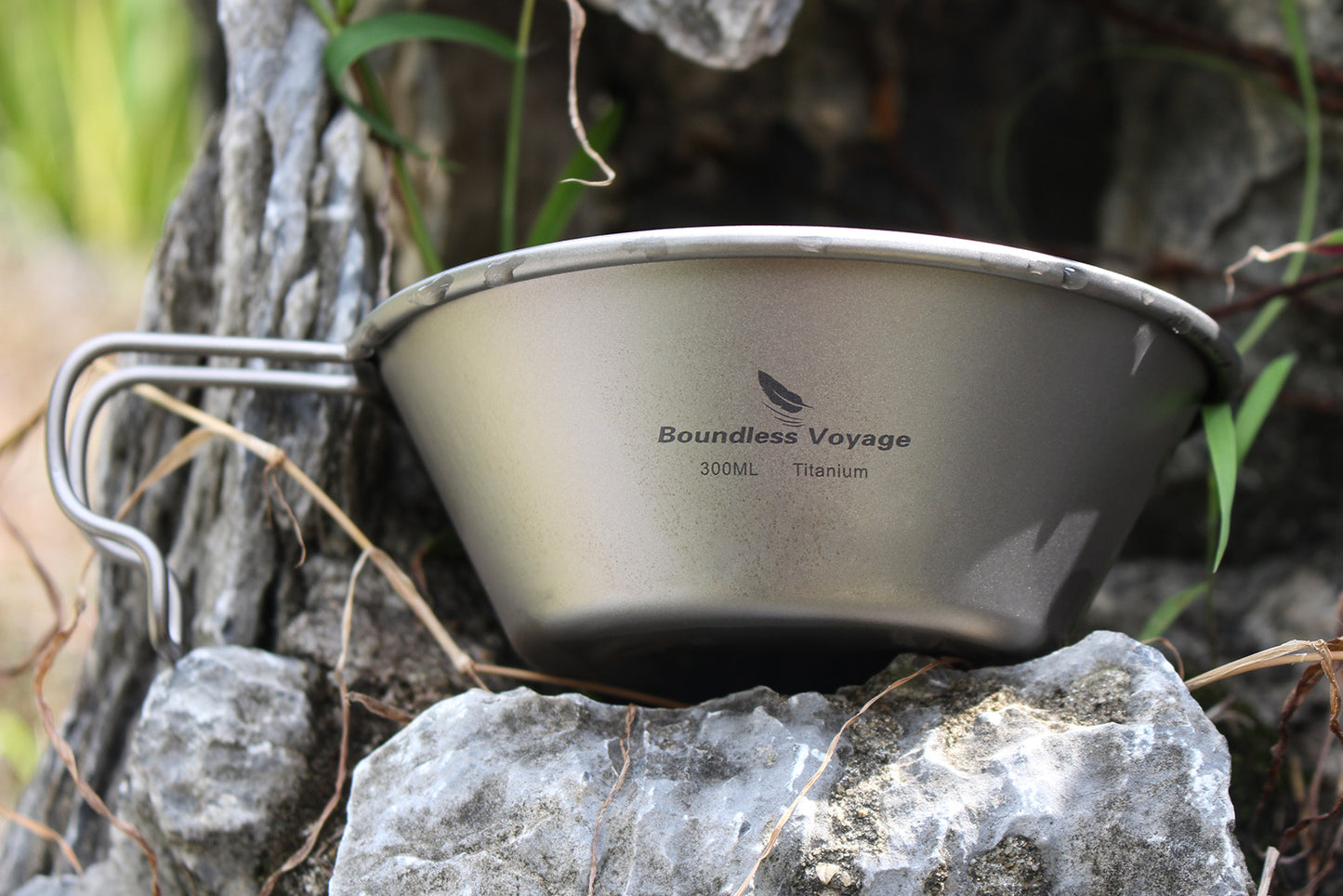 Boundless Voyage Titanium Sierra Cup Bowl with Handle Outdoor Camping Hiking Portable Mug Pan Tableware  450ml