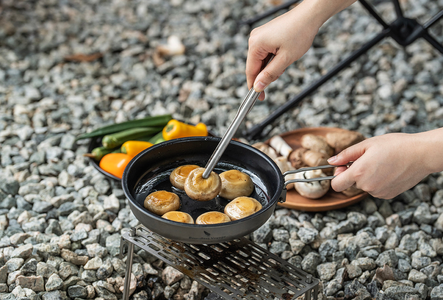 Boundless Voyage Titanium BBQ Tongs 21cm – Ultralight Heat-Resistant Grilling Tongs for Camping, Outdoor Cooking & BBQ