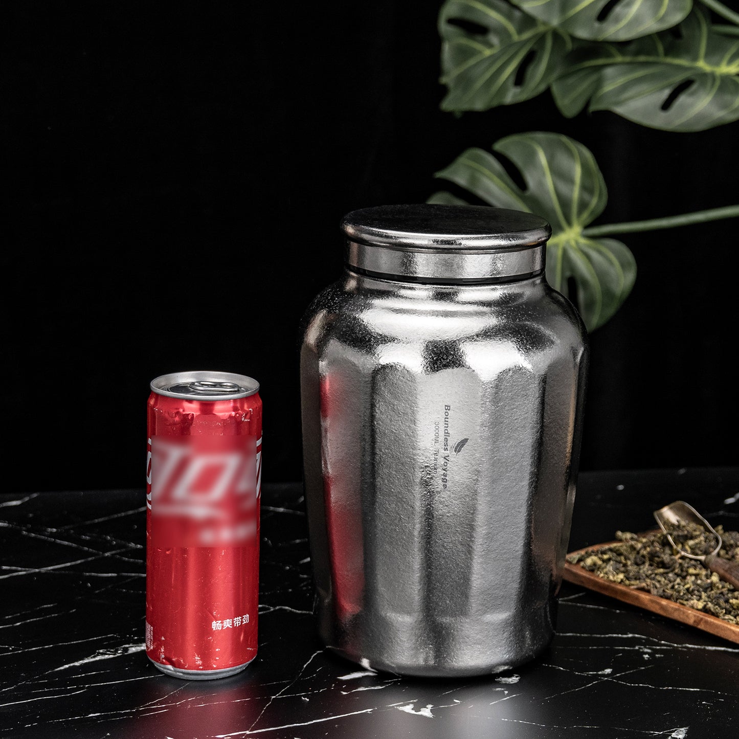Boundless Voyage 3000ml Titanium Storage Canister Water Bottle– Airtight TA1 Titanium Container for Tea, Coffee, Food & Camping Storage
