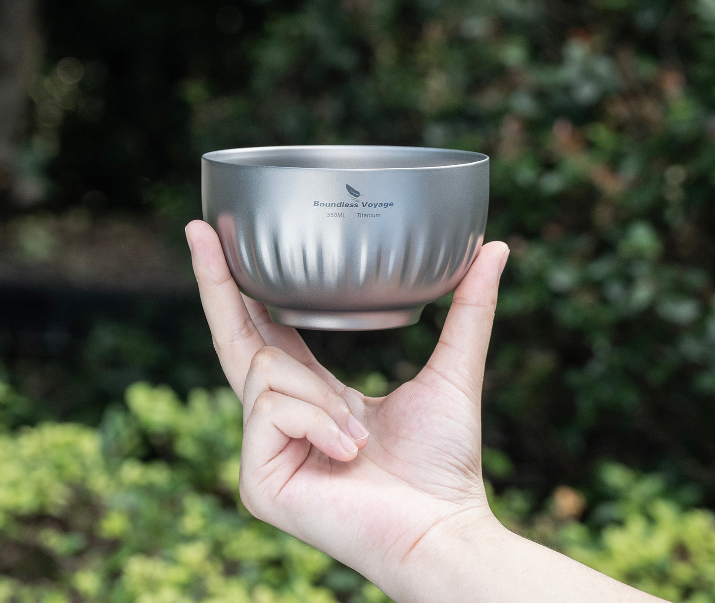 Boundless Voyage 350ml Titanium Double-Walled Bowl – Ultralight Insulated Camping Tableware for Rice, Soup & Oatmeal