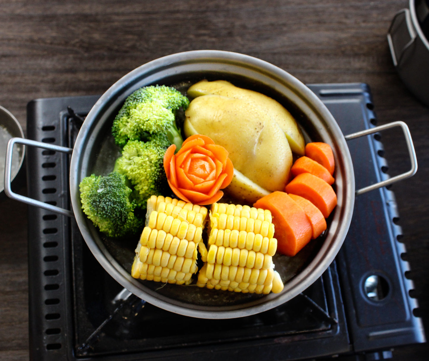 Boundless Voyage Titanium Steamer Pot Set with Lid – Ultralight Camping Stockpot & Steaming Kit, TA1 Titanium Outdoor Cookware for Backpacking, Hiking & Healthy Cooking