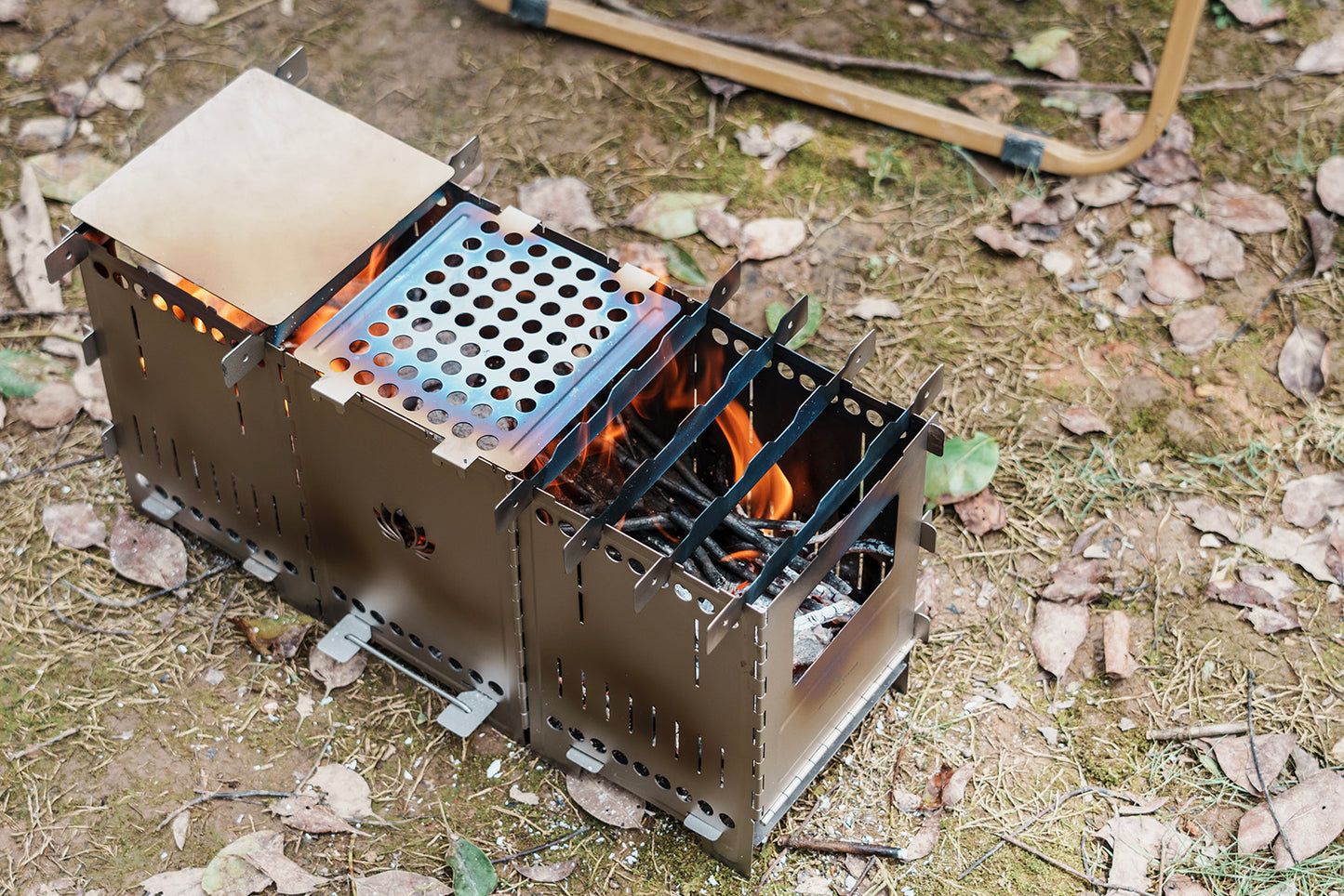 Boundless Voyage Titanium Wood Stove Ultralight Camping Charcoal Burner for Backpacking Hiking & Outdoor Cooking