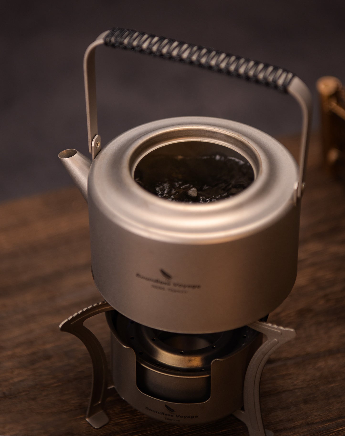Boundless Voyage 450ml Titanium Teapot Set with 25ml Cup | 122g Ultralight Mini Kettle with Filter & Lifting Handle | Portable Tea Maker for Camping