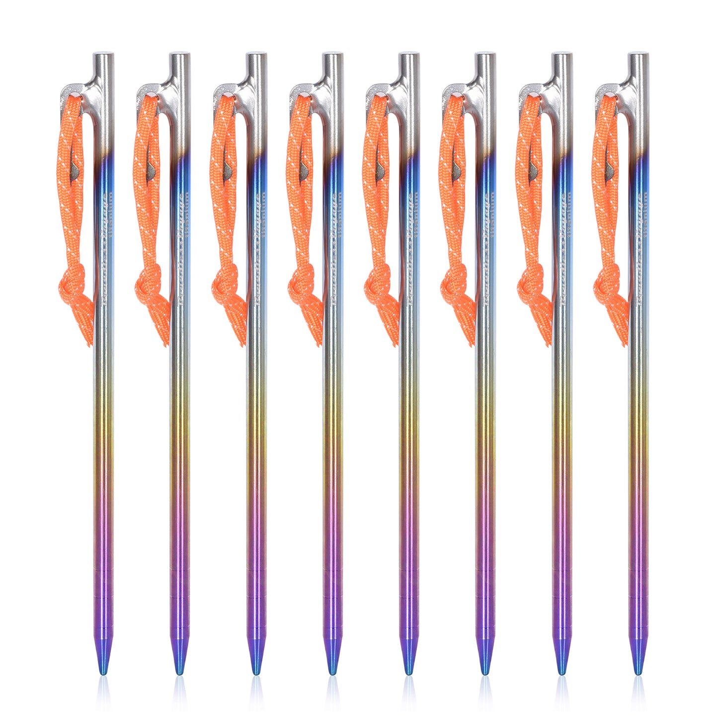 Boundless Voyage Colorful Titanium Alloy Tent Stakes – Ultralight Strong Camping Pegs (20cm / 24cm / 30cm / 35cm / 40cm)