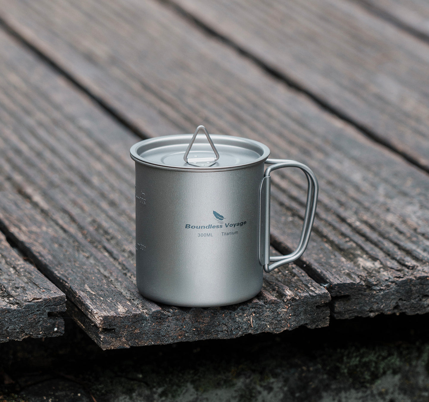 Boundless Voyage 300ml Titanium Cup with Lid | 10oz Ultralight Single-Wall Camping Mug | Portable Non-Toxic Coffee & Tea Cup for Hiking, Backpacking & Outdoor Travel