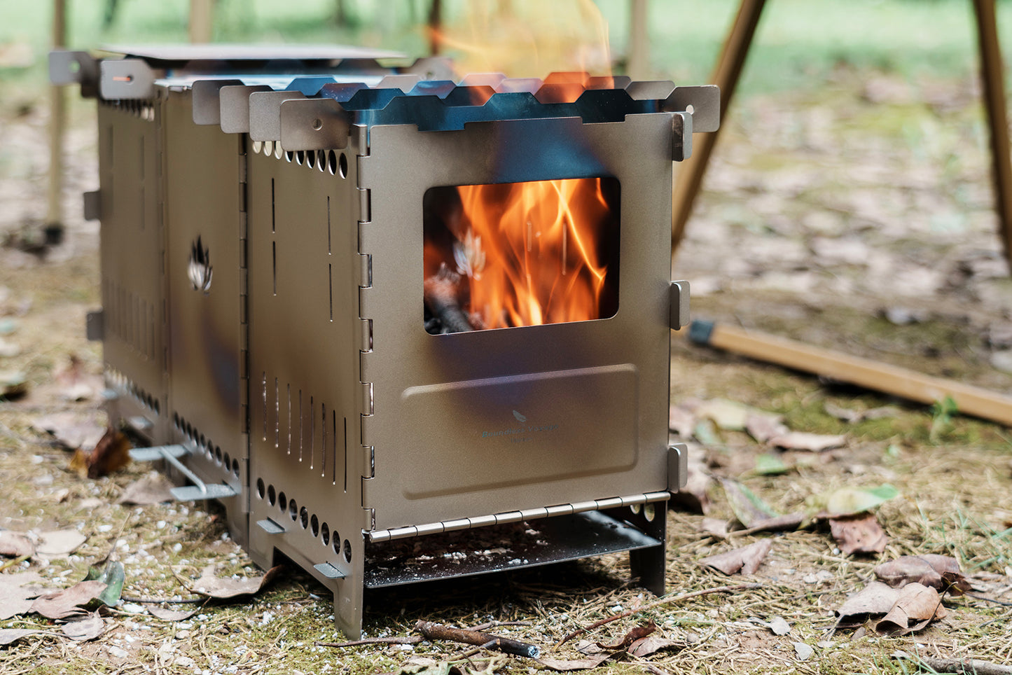 Boundless Voyage Titanium Wood Stove Ultralight Camping Charcoal Burner for Backpacking Hiking & Outdoor Cooking