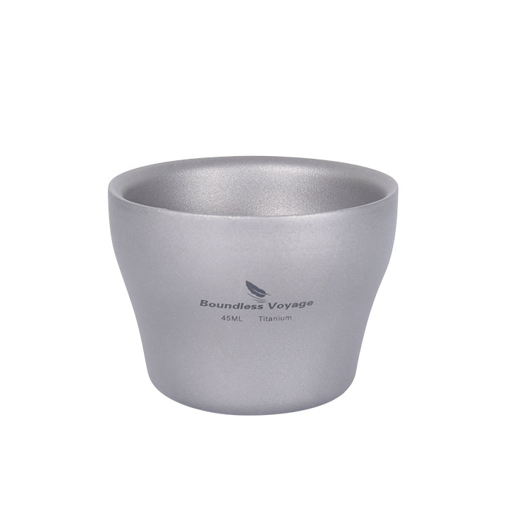 Boundless Voyage Titanium Double-walled Tea Mug with Strainer Shot Glass Outdoor Camping Portable Coffee Cup Set