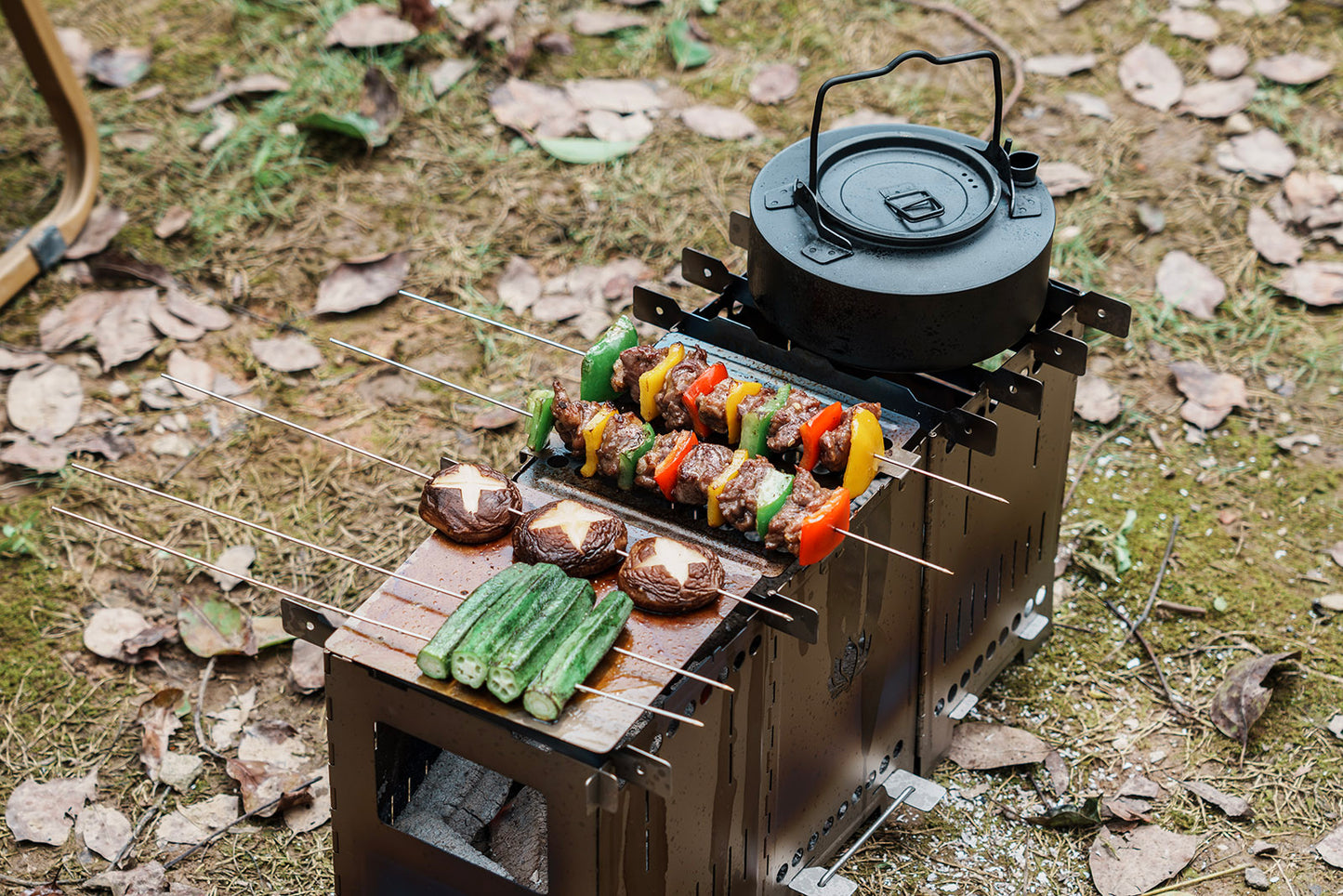 Boundless Voyage Titanium Wood Stove Ultralight Camping Charcoal Burner for Backpacking Hiking & Outdoor Cooking