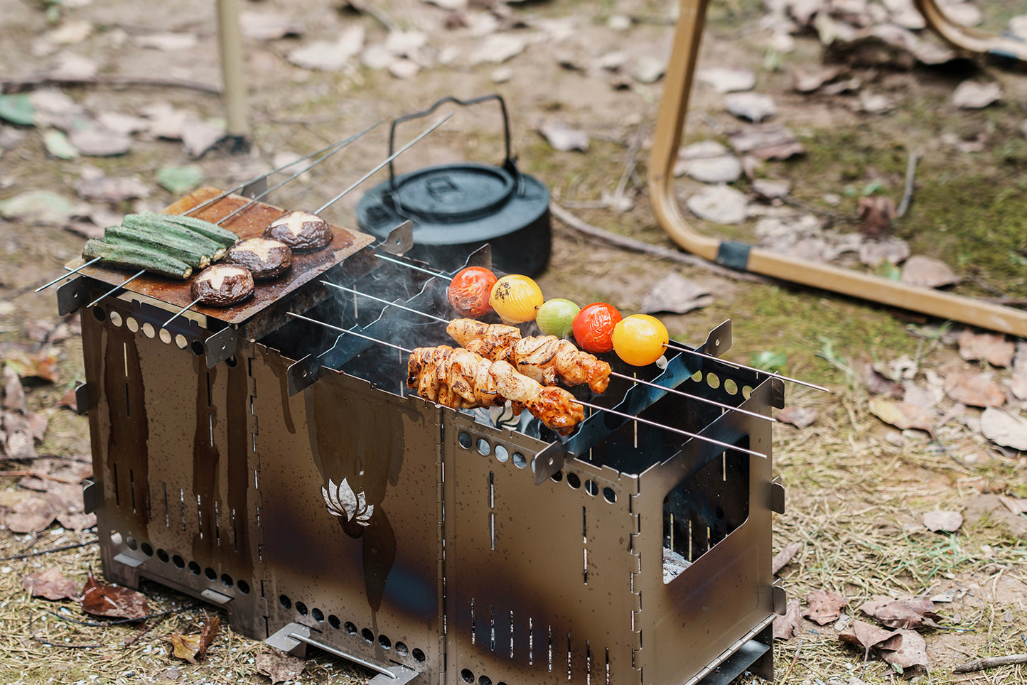 Boundless Voyage Titanium Wood Stove Ultralight Camping Charcoal Burner for Backpacking Hiking & Outdoor Cooking