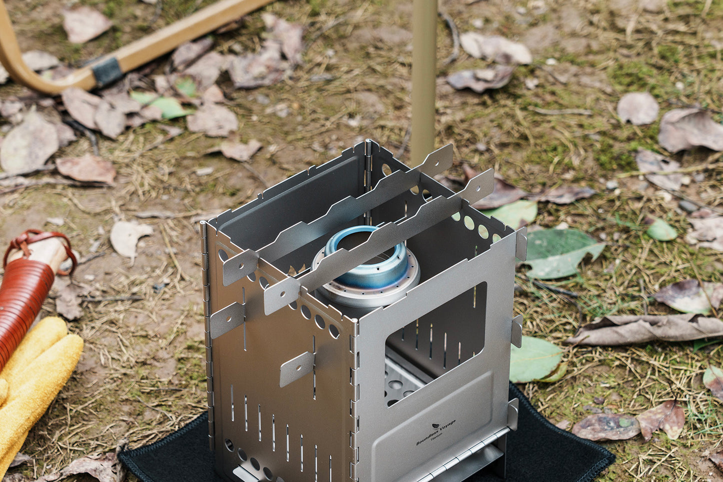 Boundless Voyage Titanium Wood Stove Ultralight Camping Charcoal Burner for Backpacking Hiking & Outdoor Cooking