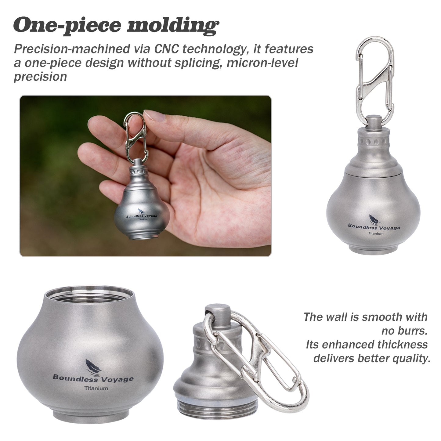 Boundless Voyage Titanium Mini Medicine Bottle – Ultralight Waterproof Pill Jar for Travel, EDC & Outdoor Use