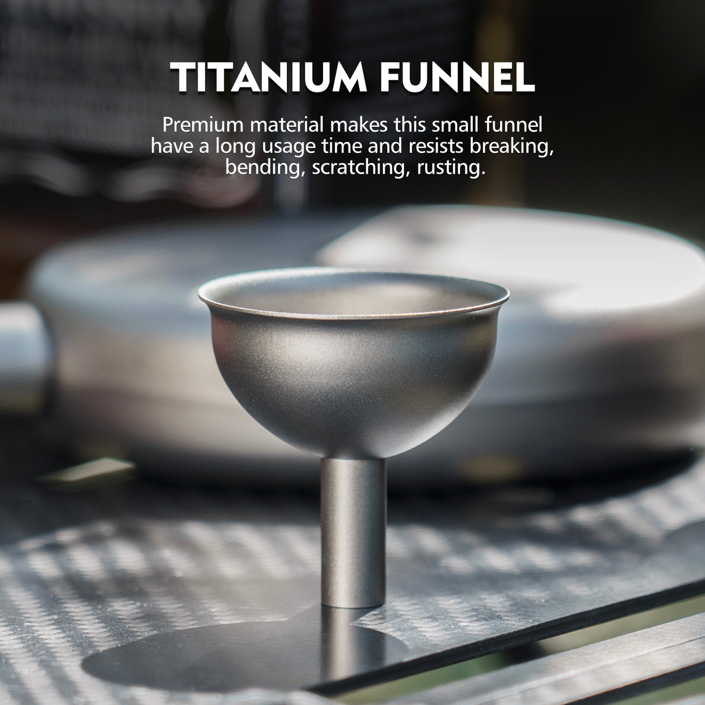 Boundless Voyage Titanium Funnel Flagon Accessories Multi-use Kitchen Funnel for Transferring Liquid, Fluid, Cooking Oils, Jam & Powder