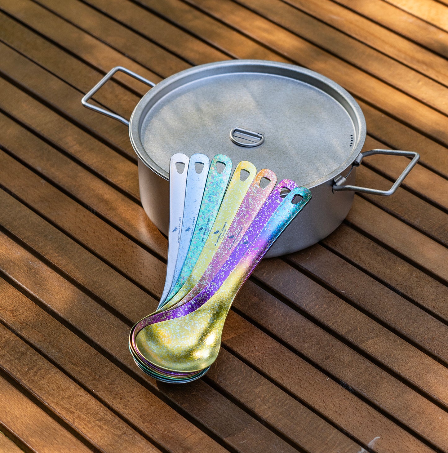 Boundless Voyage Titanium Serving Spoon 21.5cm – Large Ultralight Cooking Spoon for Camping, Outdoor Kitchen & Food Serving