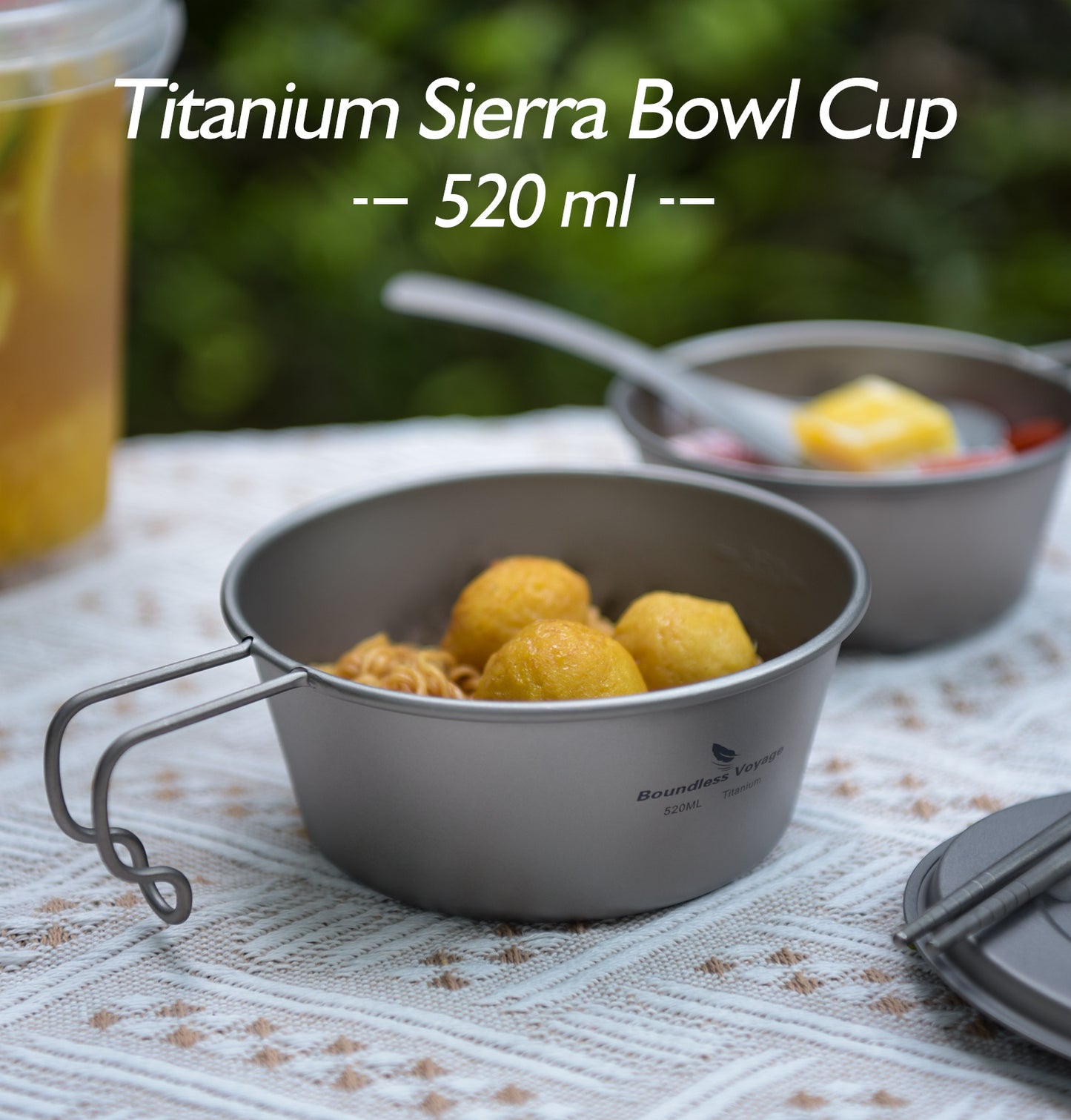 Boundless Voyage Titanium Sierra Cup with Lid 520ml – Ultralight Camping Mug Bowl for Cooking, Coffee & Outdoor Use