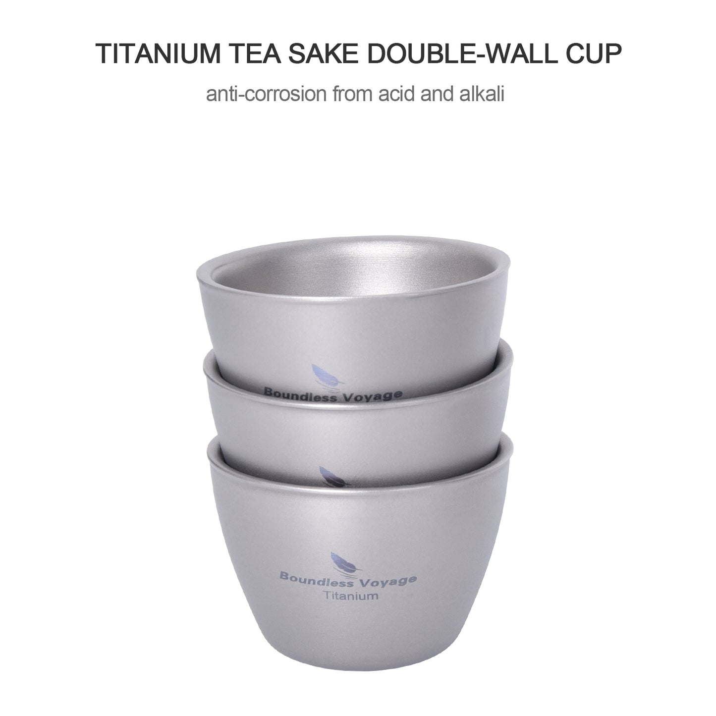 Boundless Voyage 40ml Double-Wall Titanium Sake Cup – Ultralight Insulated Shot Mug, TA1 Titanium Mini Cup for Whiskey, Tea & Outdoor Camping