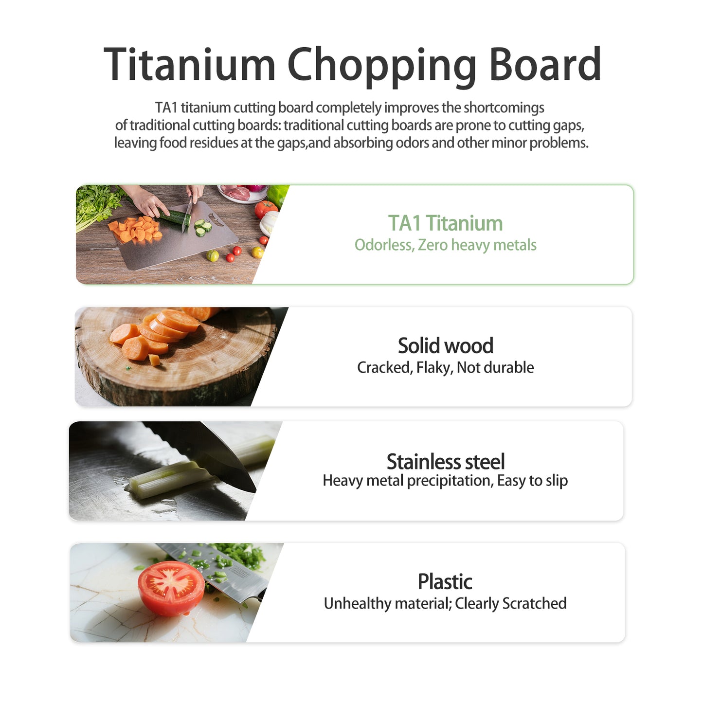 Boundless Voyage Titanium Cutting Board – Medium Lightweight Metal Chopping Board for Kitchen, Camping & Outdoor Cooking