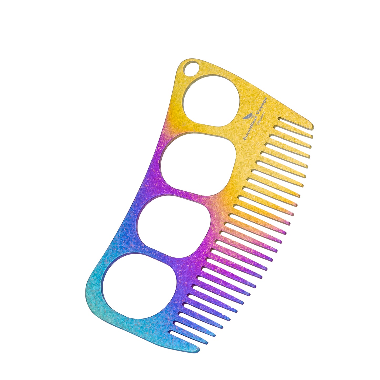 Boundless Voyage Titanium Crescent Comb – Hair & Beard Pocket Comb for Travel, EDC & Everyday Grooming
