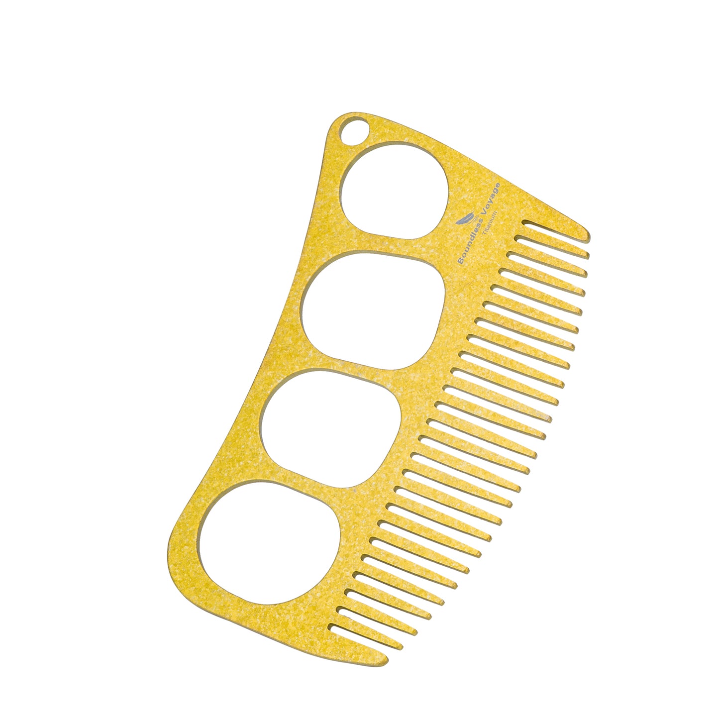 Boundless Voyage Titanium Crescent Hair & Beard Comb – Lightweight Unisex Grooming Tool for Home & Travel