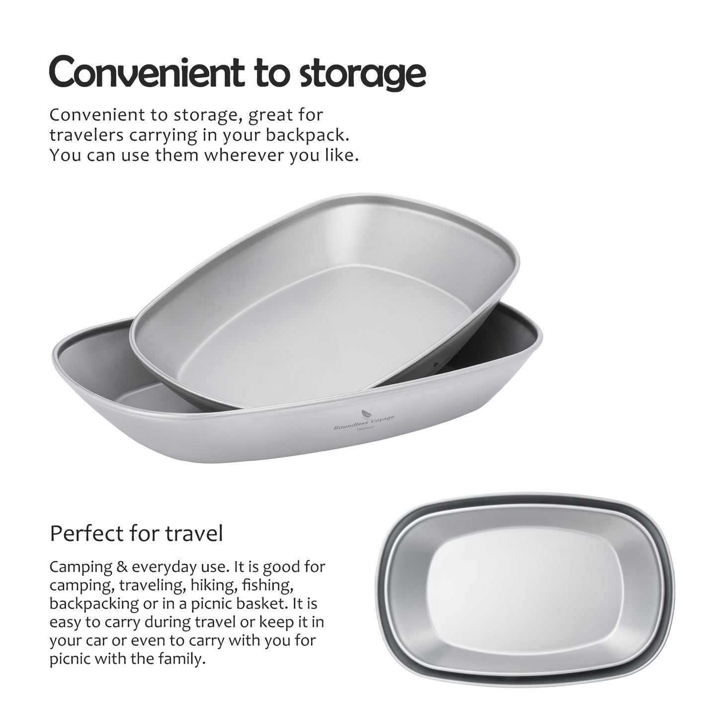 Boundless Voyage Titanium Oval Plate – Ultralight Camping Dish for Outdoor Dining, Backpacking, Travel & Everyday Use