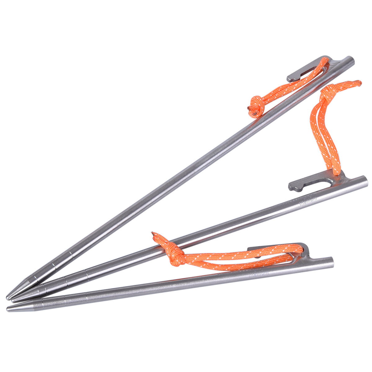 Boundless Voyage Titanium Alloy Tent Stakes (6pcs) – Ultralight Pegs 20/24/30/35/40cm for Camping, Hiking & All-Terrain Shelter Setup