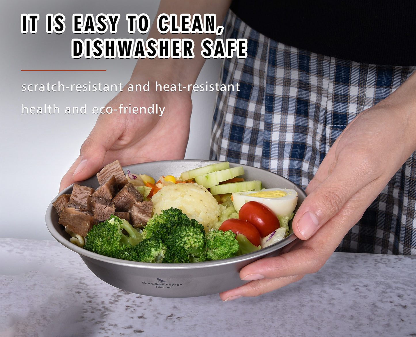 Boundless Voyage Titanium Pan Bowl with Carry Bag – Ultralight Camping Dish Plate for Backpacking, Hiking & Outdoor Dining