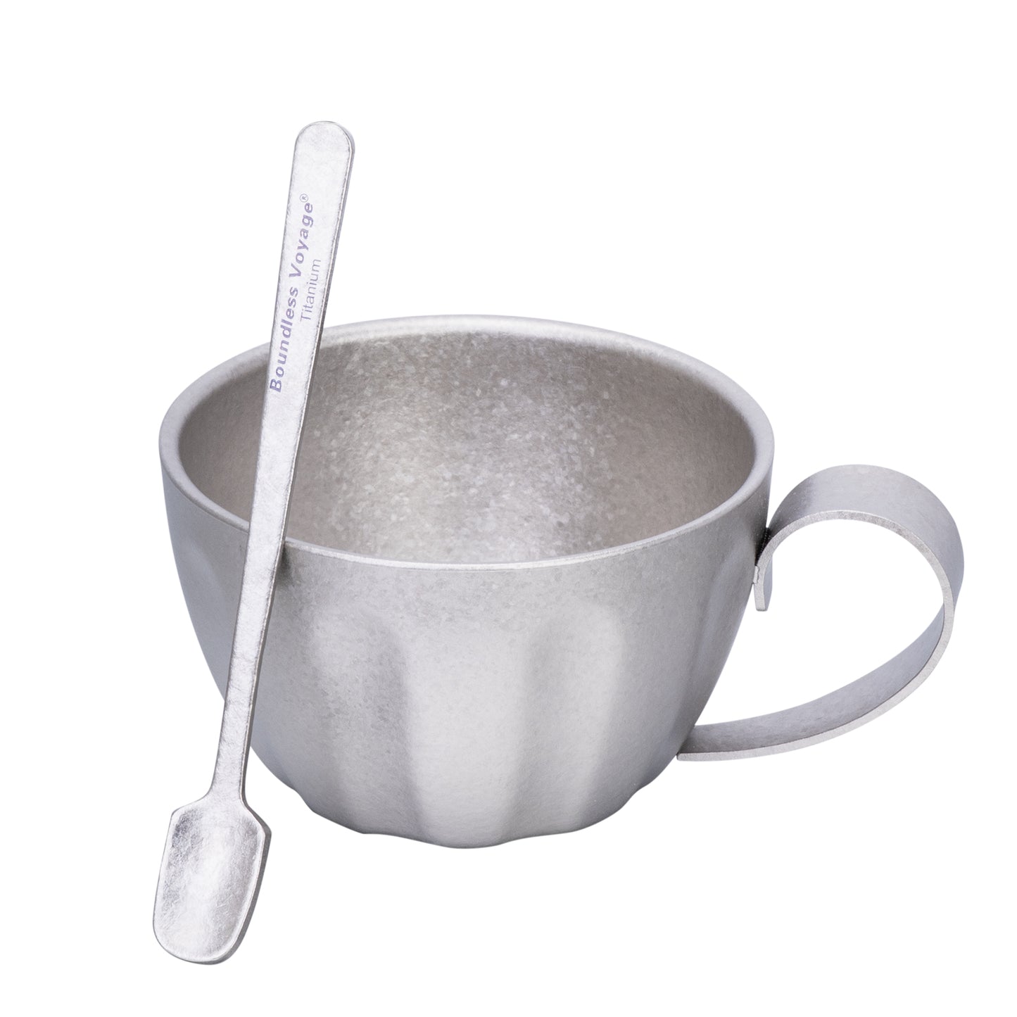 Boundless Voyage 120ml Titanium Double-Wall Espresso Cup with Coffee Spoon – Ultralight, Heat-Insulated Coffee Cup with Fixed Handle for Home Barista, Office, Travel & Camping