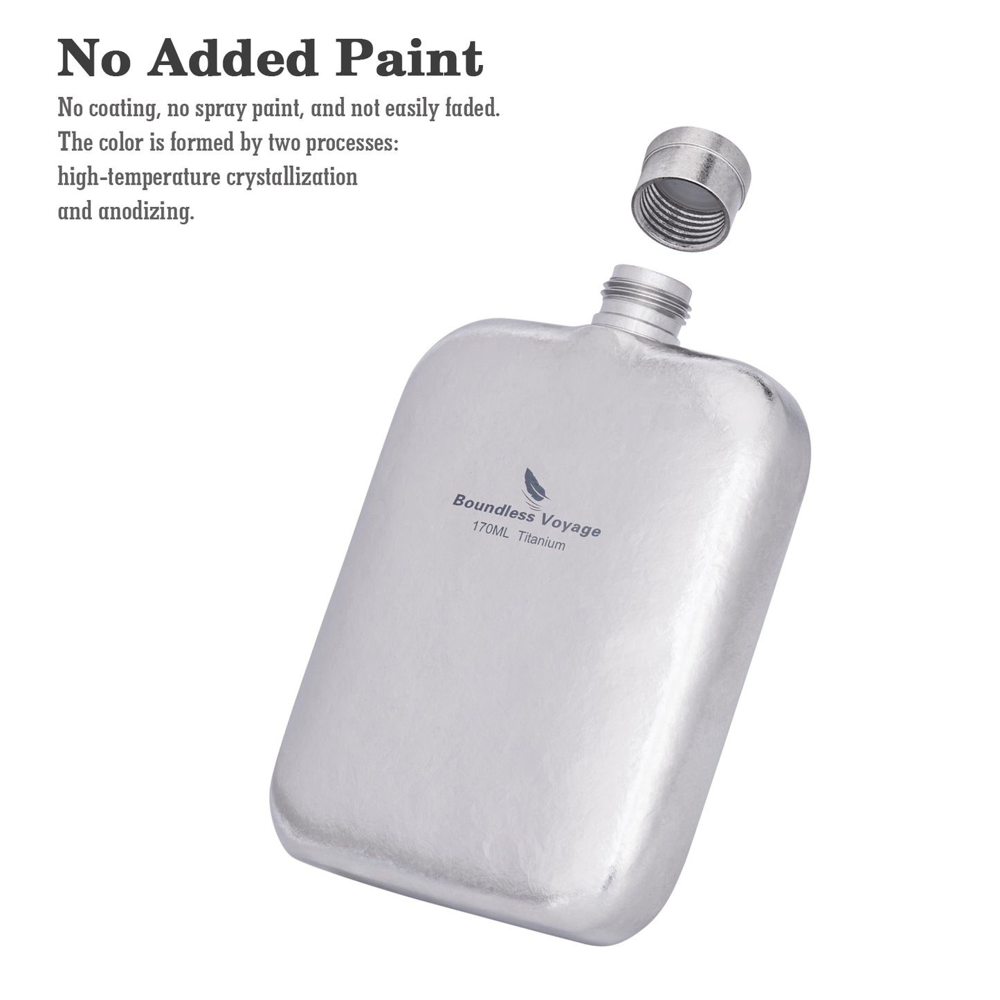 Boundless Voyage Titanium Hip Flask – Ultralight Pocket Liquor Bottle for Whiskey, Vodka, Wine | Outdoor Travel Drinkware