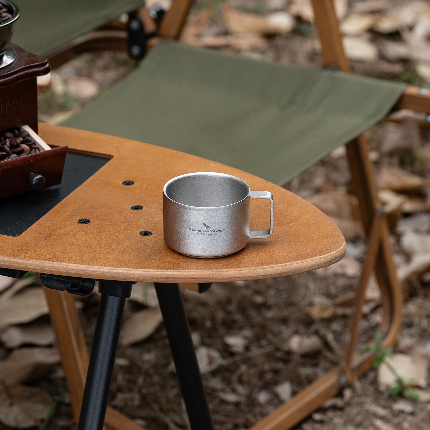 Boundless Voyage Titanium Double-Walled Coffee Cup 100ml – Ultralight Insulated Espresso Mug for Camping, Hiking & Home Use
