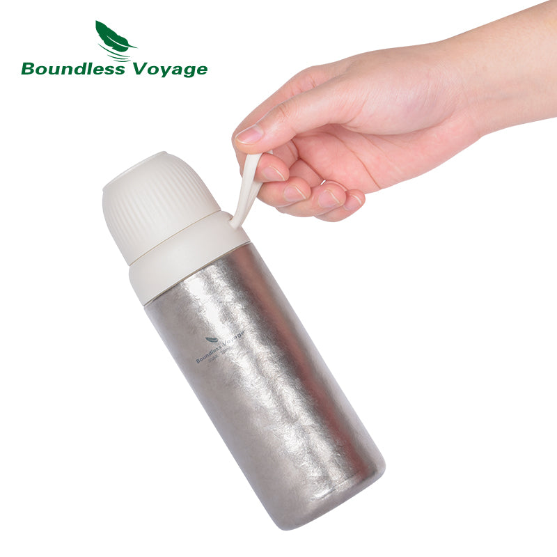 Boundless Voyage Titanium 300ml Vacuum Water Bottle Double-Walled Lightweight Coffee Bottle Leak-Proof Sport Bottle for Travel Outdoor Office
