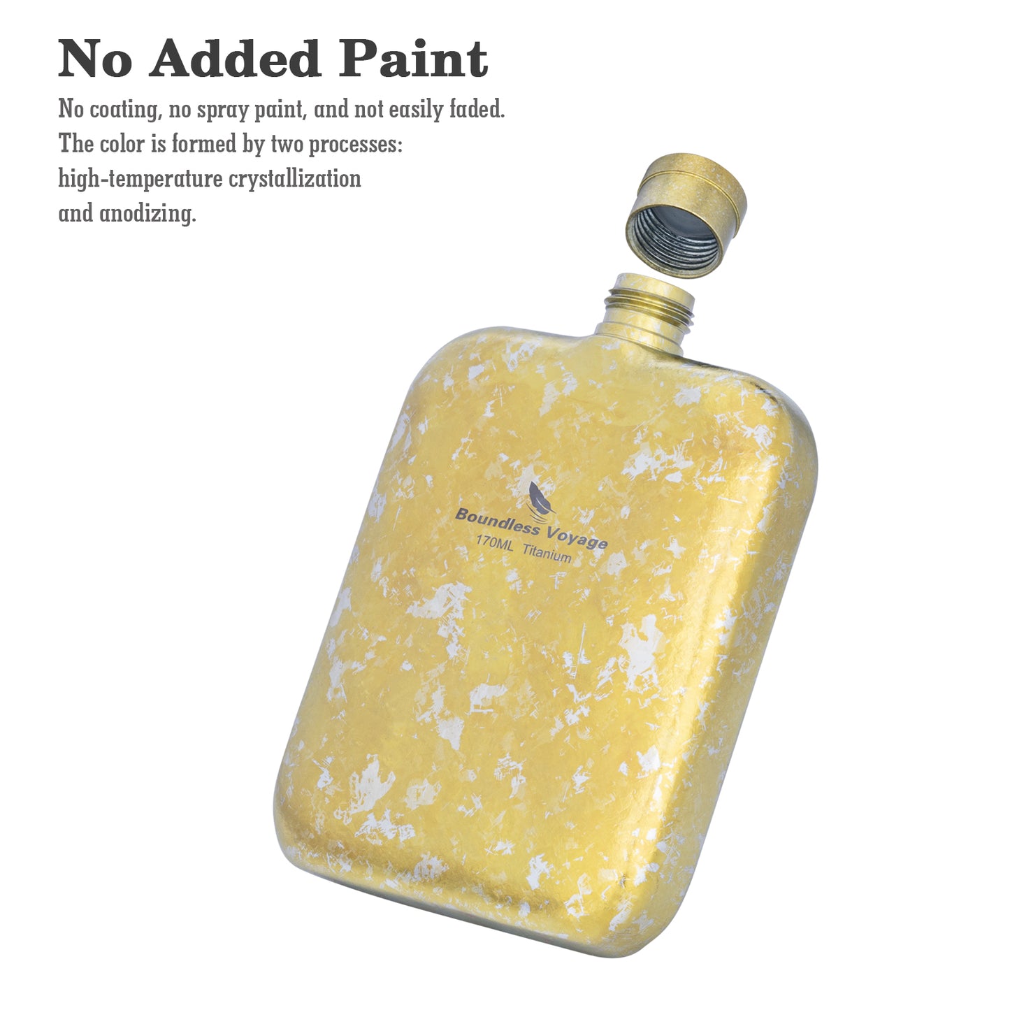 Boundless Voyage Ultralight Titanium Hip Flask | Pocket Size Whiskey & Liquor Bottle | Leakproof & Non-Toxic Metal Flask for Camping, Hiking, EDC & Premium Groomsmen Gifts