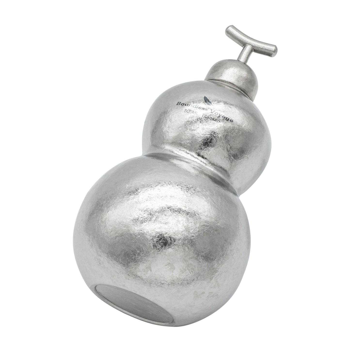 Boundless Voyage Premium Titanium Gourd Flask  | 500ml Crystallized Ice-Texture Canteen | Ultralight & Rustproof Alcohol Drinkware for Hiking & Camping