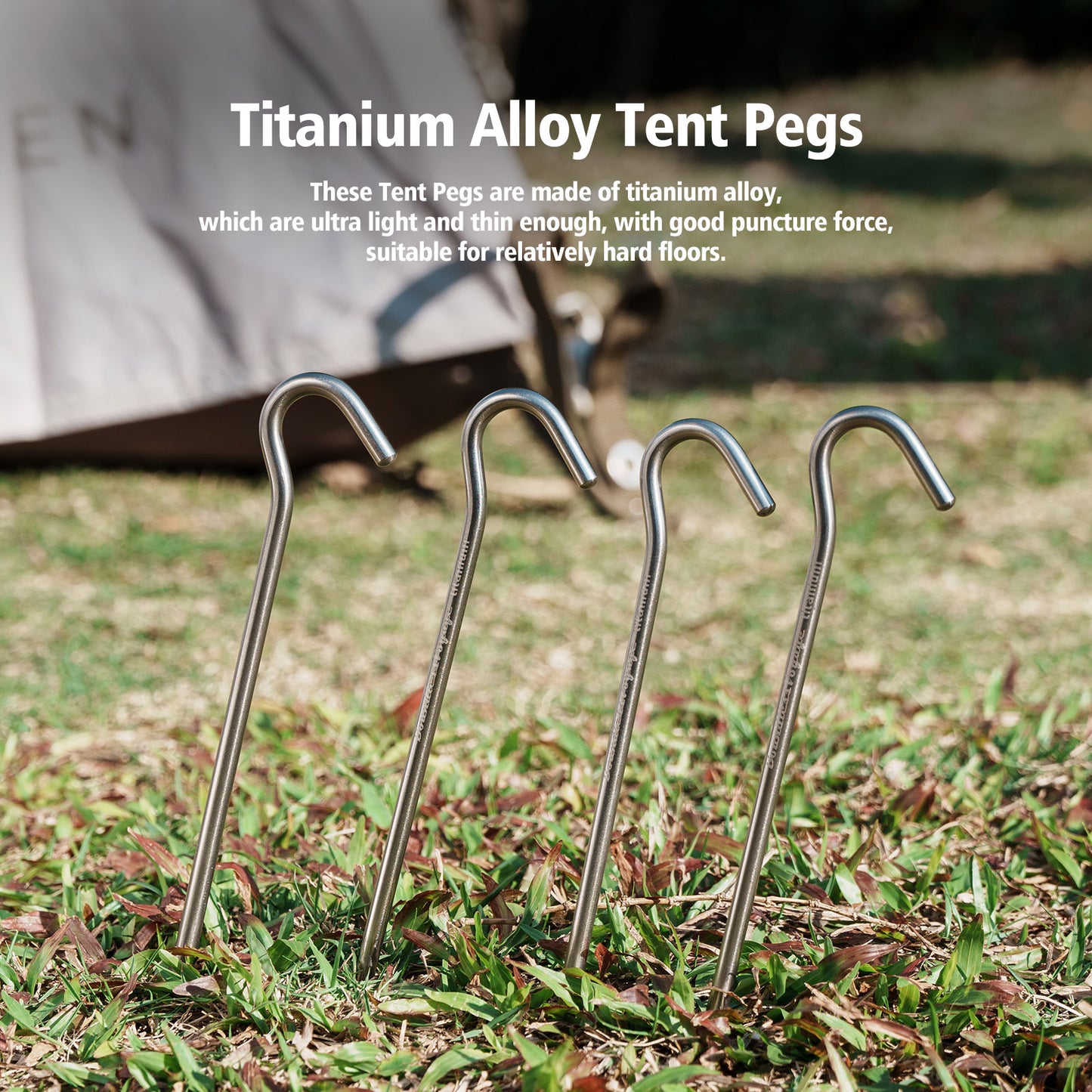 Boundless Voyage Heavy-Duty Titanium Tent Stakes 6pcs – Thickened Ultralight Camping Pegs for Hard Ground & Outdoor Use