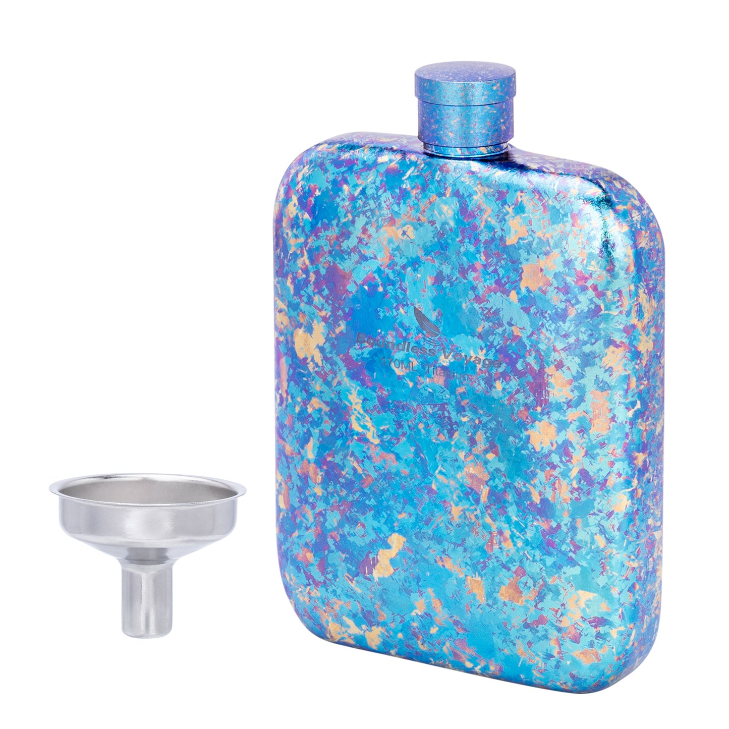 Boundless Voyage Ultralight Titanium Hip Flask | Pocket Size Whiskey & Liquor Bottle | Leakproof & Non-Toxic Metal Flask for Camping, Hiking, EDC & Premium Groomsmen Gifts