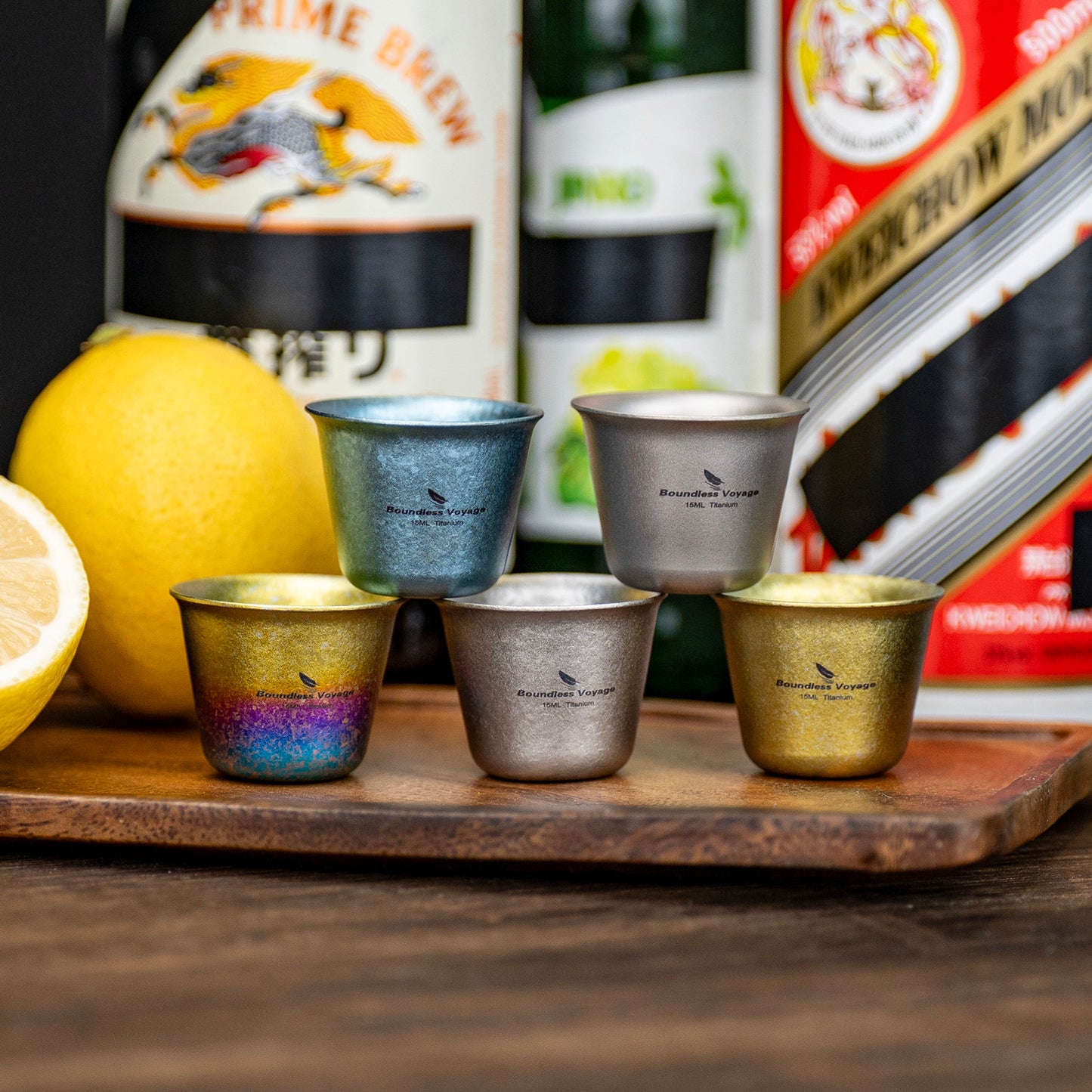 Boundless Voyage Ultralight Titanium Mini Cup | Portable Teacup & Whiskey Shot Glass | Small Metal Espresso Cup for Camping, Hiking & Home Use | BPA-Free & Healthy Drinkware