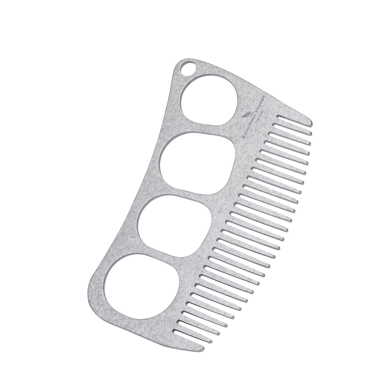 Boundless Voyage Titanium Crescent Hair & Beard Comb – Lightweight Unisex Grooming Tool for Home & Travel