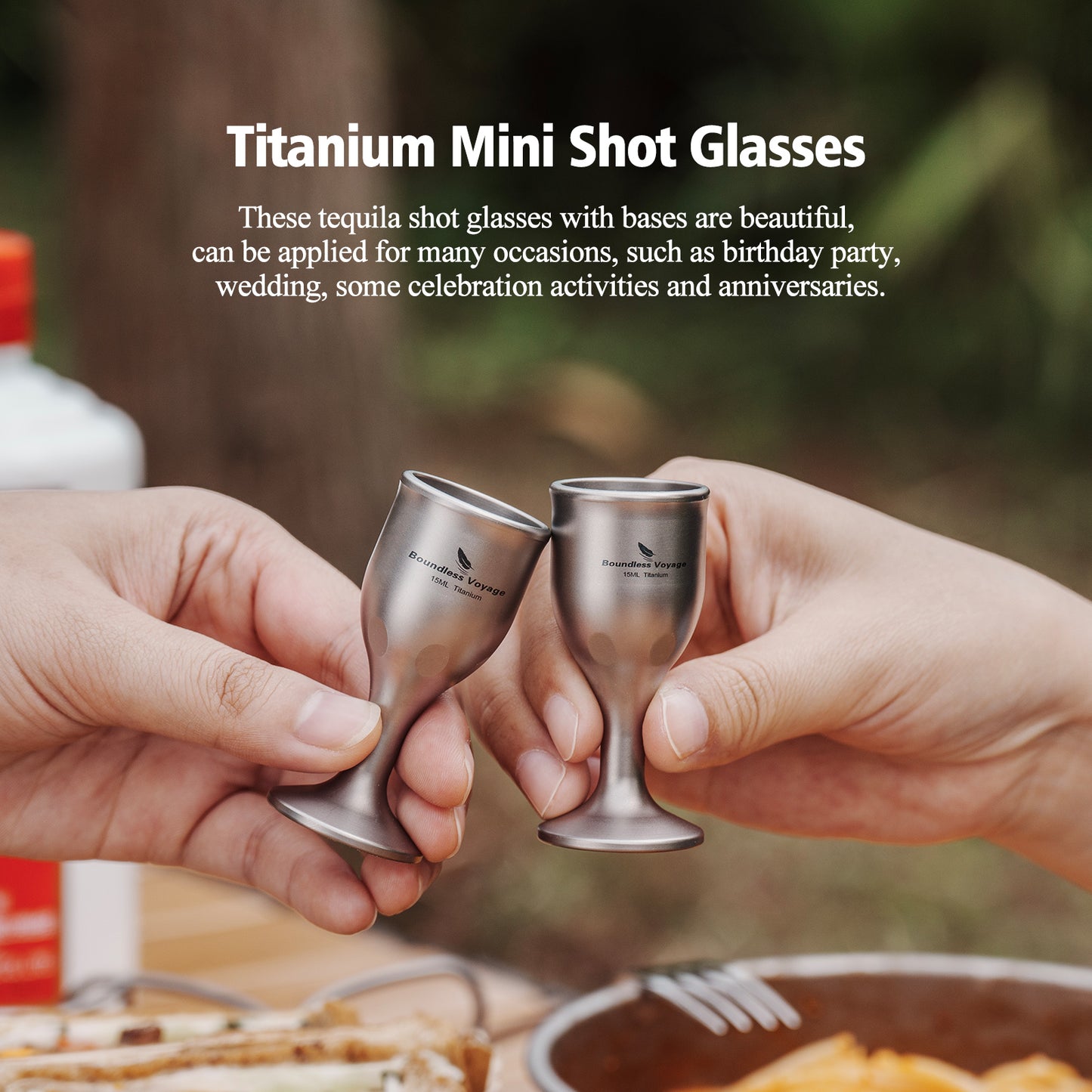 Boundless Voyage Titanium Mini Shot Glasses Cups Wine Drinking Cups Shooters Small Fancy Tequila Whiskey Shot Glasses Drinkware