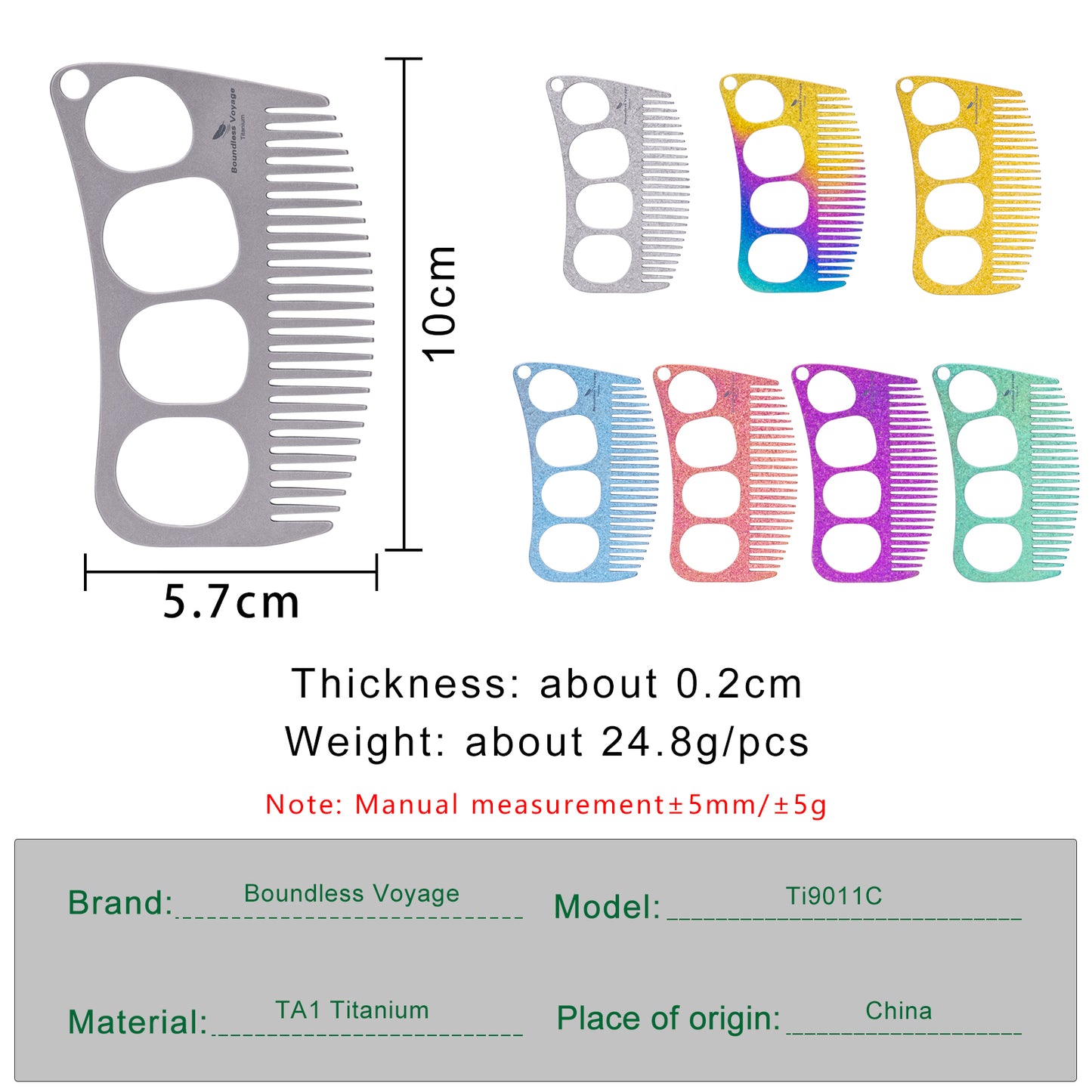 Boundless Voyage Titanium Crescent Hair & Beard Comb – Lightweight Unisex Grooming Tool for Home & Travel