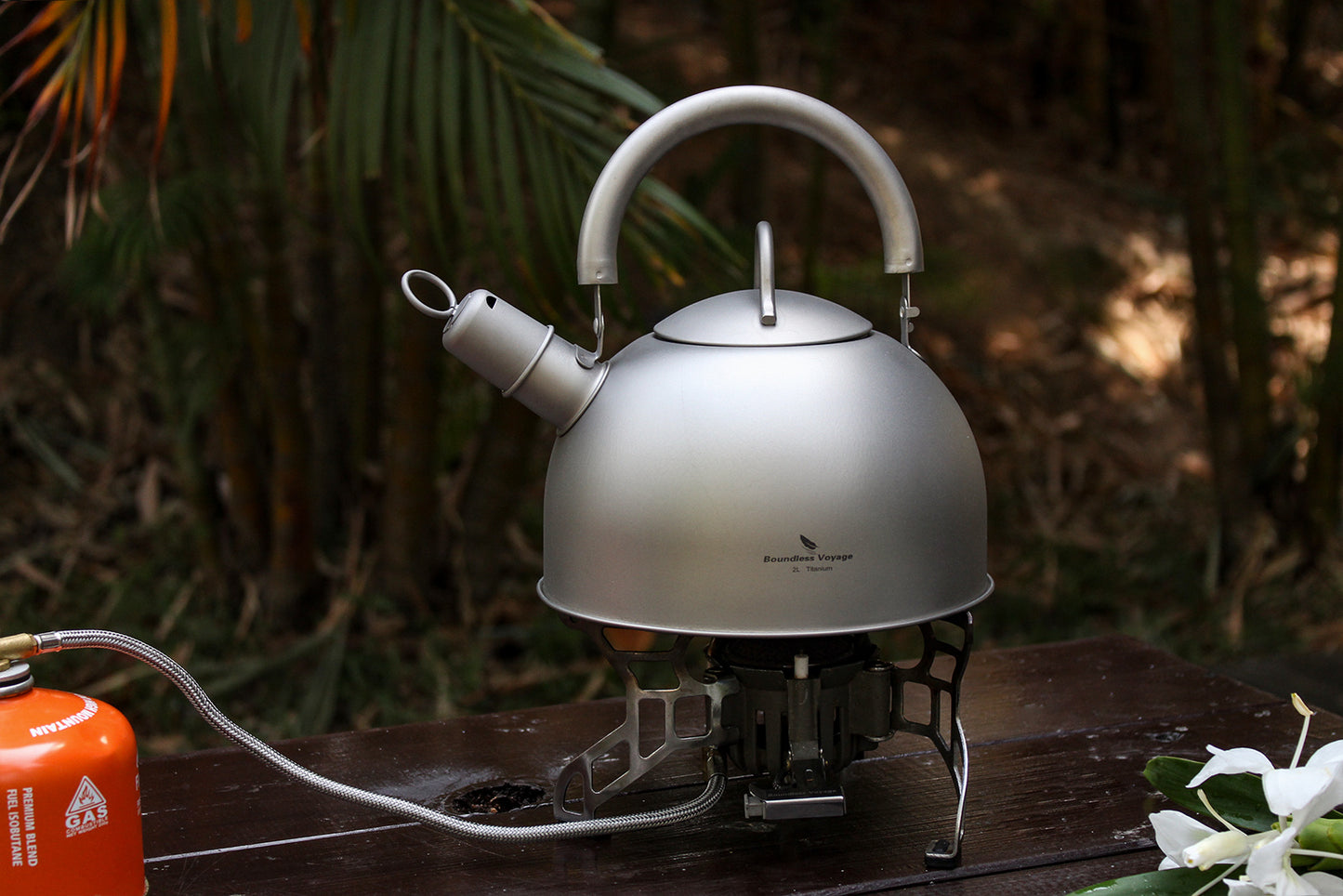 Boundless Voyage 2L Ultralight Titanium Whistling Kettle | Food-Grade TA1 Tea Pot for Family Camping, RV & Home | Fast Boiling & Anti-Ru