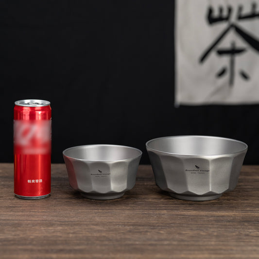 Boundless Voyage Titanium Double-Walled Bowl Set 500ml & 800ml – Ultralight, Insulated & Anti-Scald Tableware for Camping, Hiking & Outdoor Use