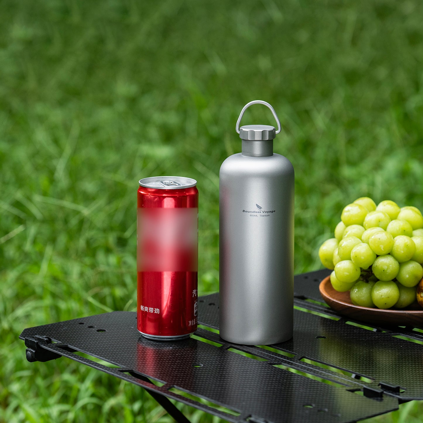 Boundless Voyage Titanium Water Bottle 600ml Ultralight Leak-Proof Lid, Durable & Corrosion Resistant, for Hiking, Camping, Travel & Everyday Use