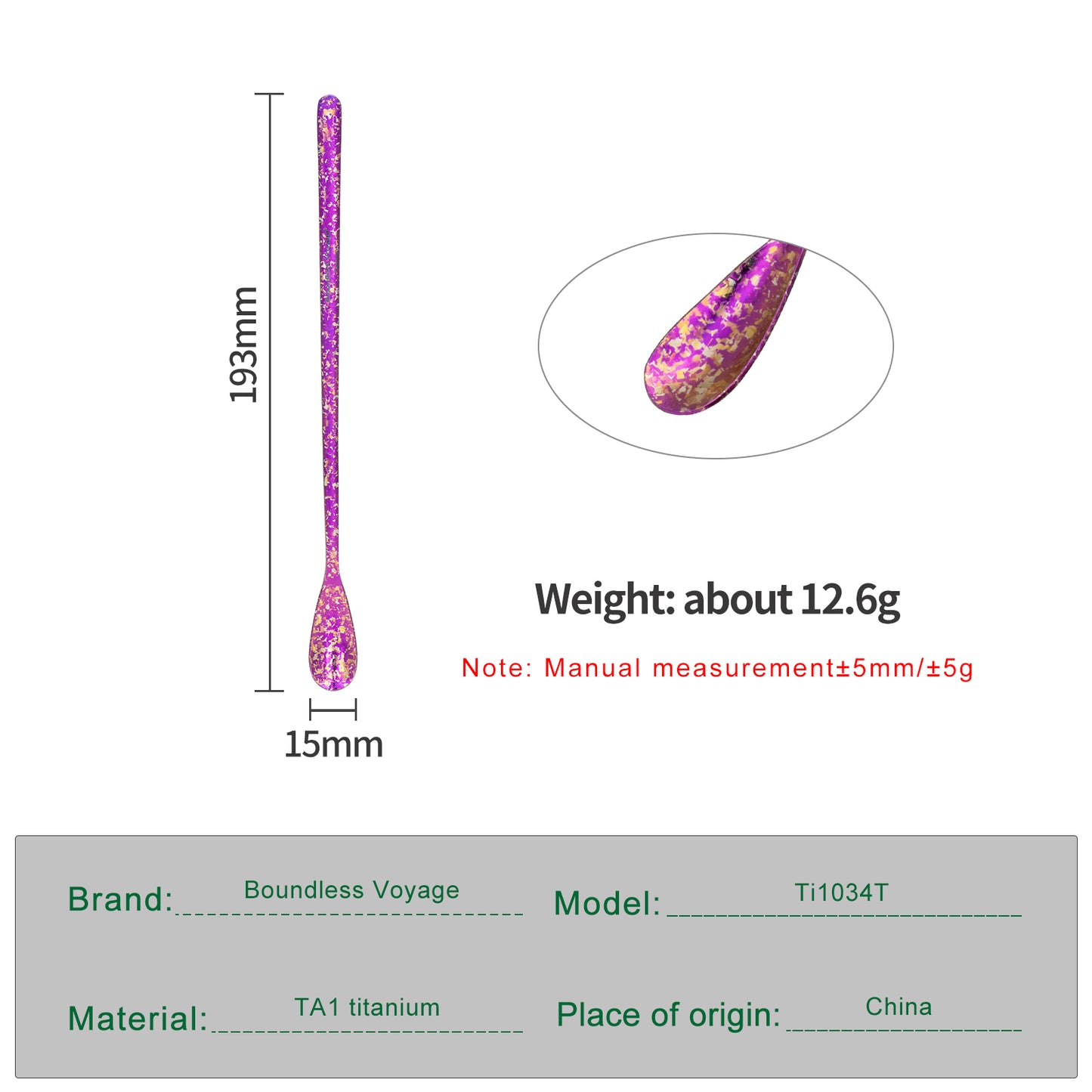 Boundless Voyage Titanium Long Handle Coffee Spoon – Ultralight Camping Spoon for Mug, Coffee, Tea & Travel
