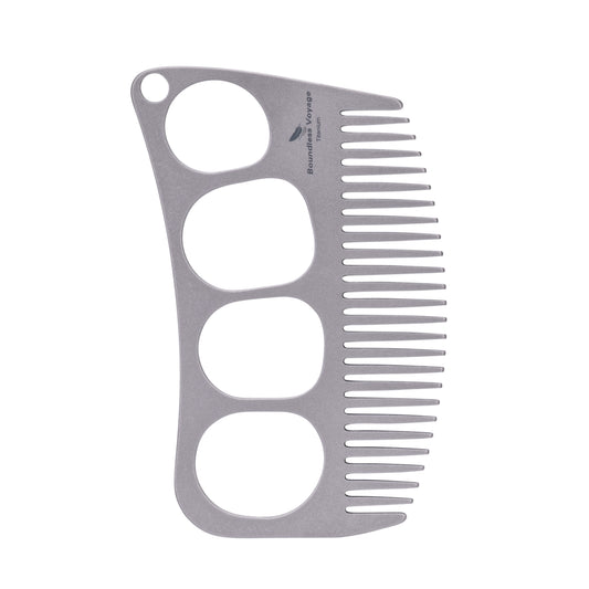 Boundless Voyage Titanium Crescent Hair & Beard Comb – Lightweight Unisex Grooming Tool for Home & Travel